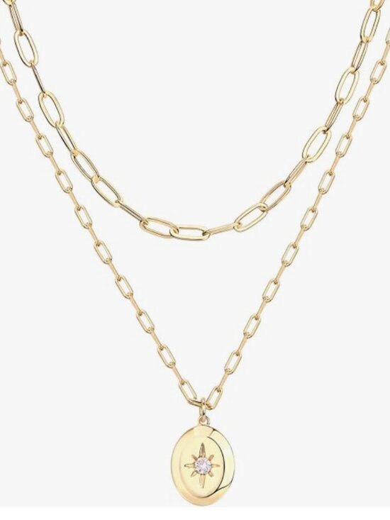 Pavoi Jewelry - PAVOI 14K Gold Plated Double Star Layered Necklace Like New
